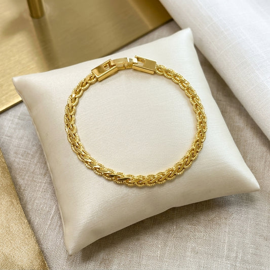 Detailed Chain 18K Gold Plated Bracelet