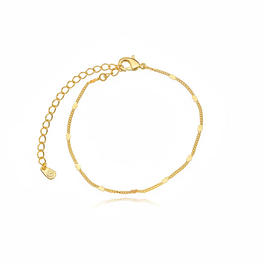 18K Gold Plated Delicate Mini Hearts Bracelet