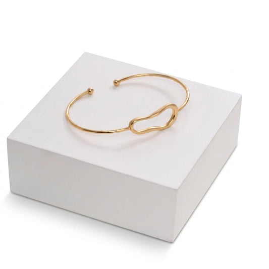 Bangle Open Bracelet - 18K Gold Plated