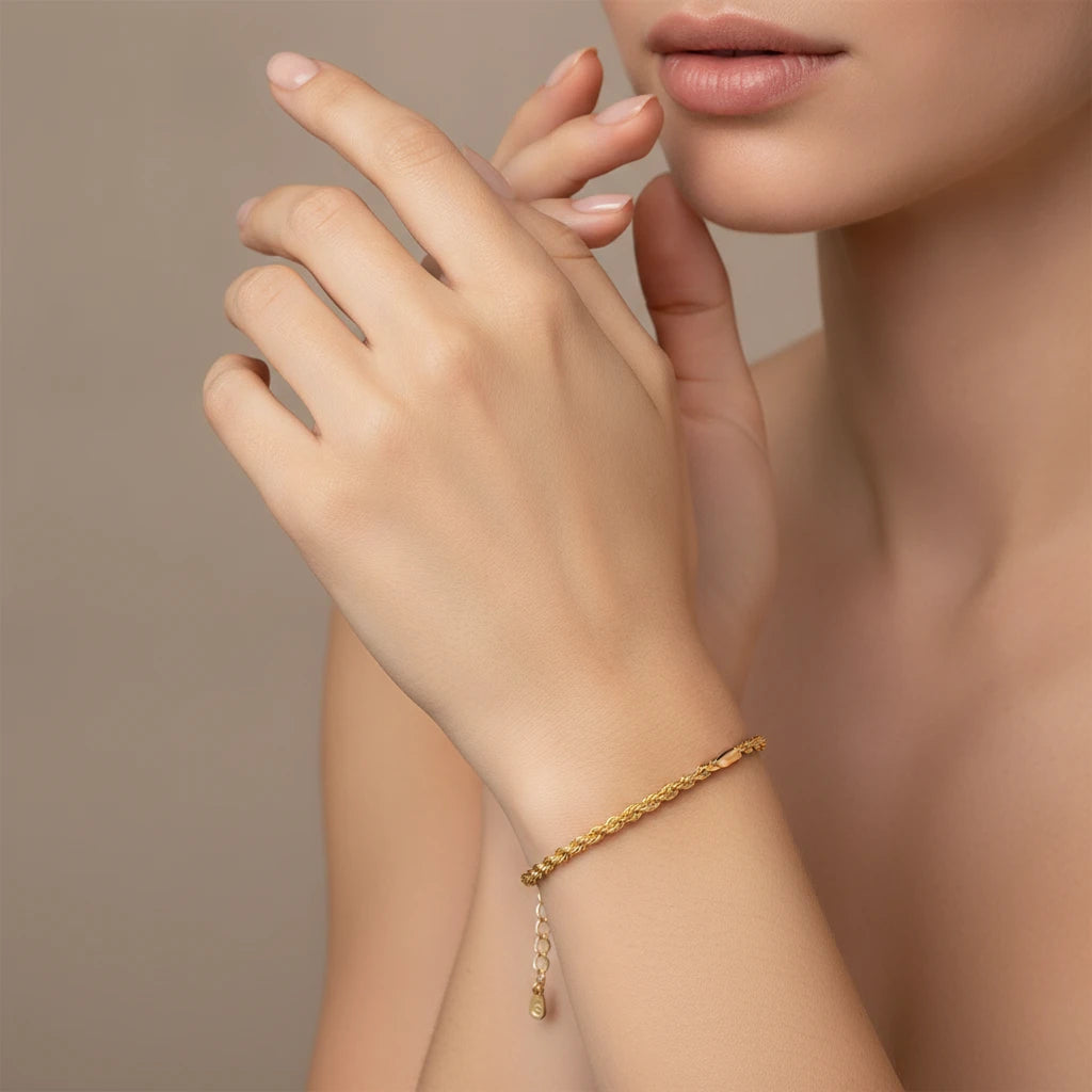Rope Bracelet - 18K Gold Plated