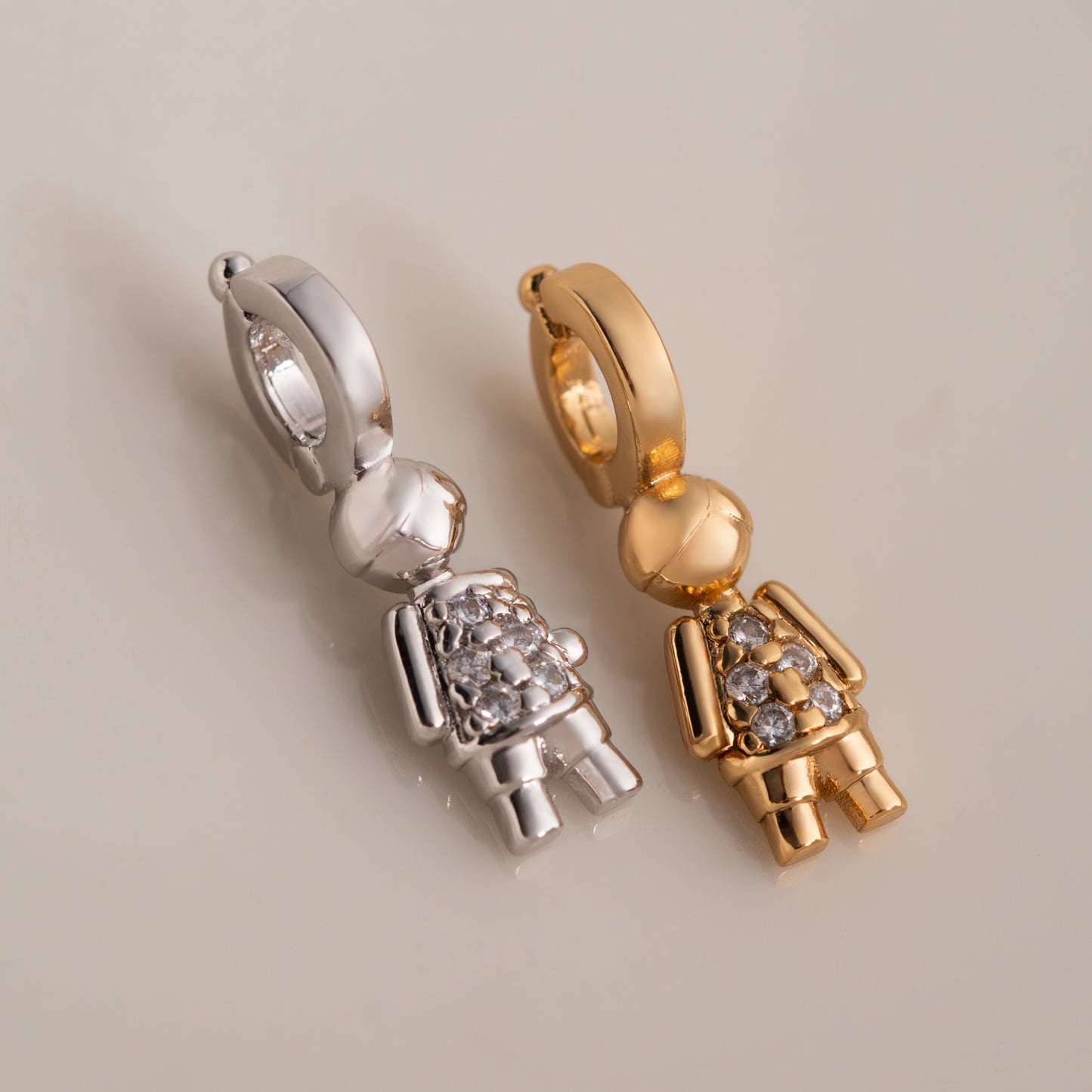 18K Gold Plated Studded Zirconia Boy Pendant