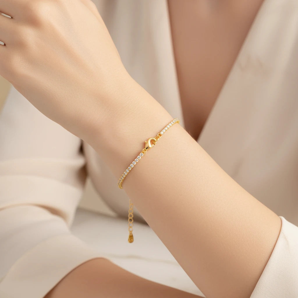 Tennis Bracelet 2mm - 18K Gold Plated