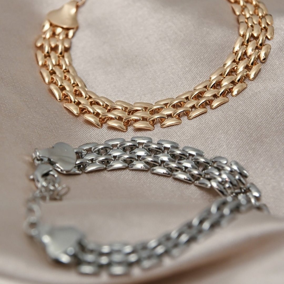 White Rhodium Plated Watch Bracelet