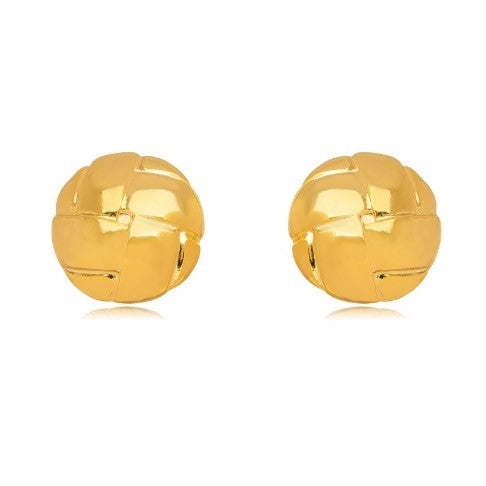 18K Gold Plated Round Stud Earrings