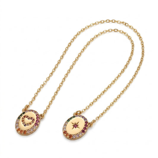 Scapular Colorful Necklace - 18K Gold Plated