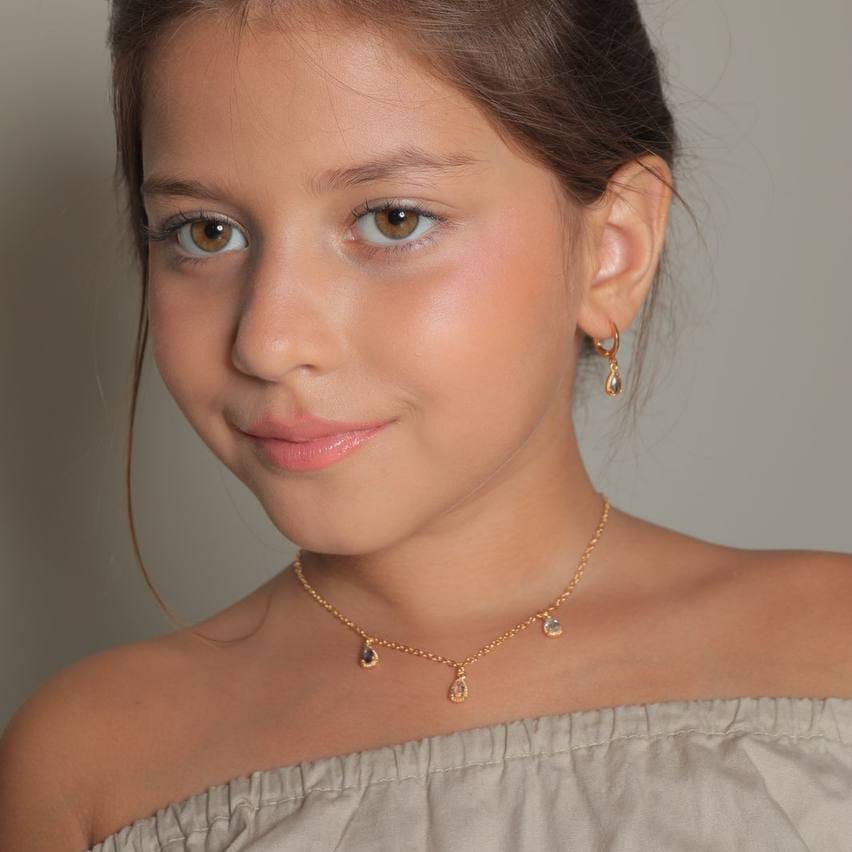 18K Gold Plated Daughter Small Drop Kids Set