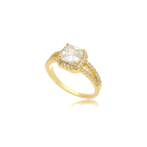 18K Gold Plated Square Zirconia Studded Zirconia Ring