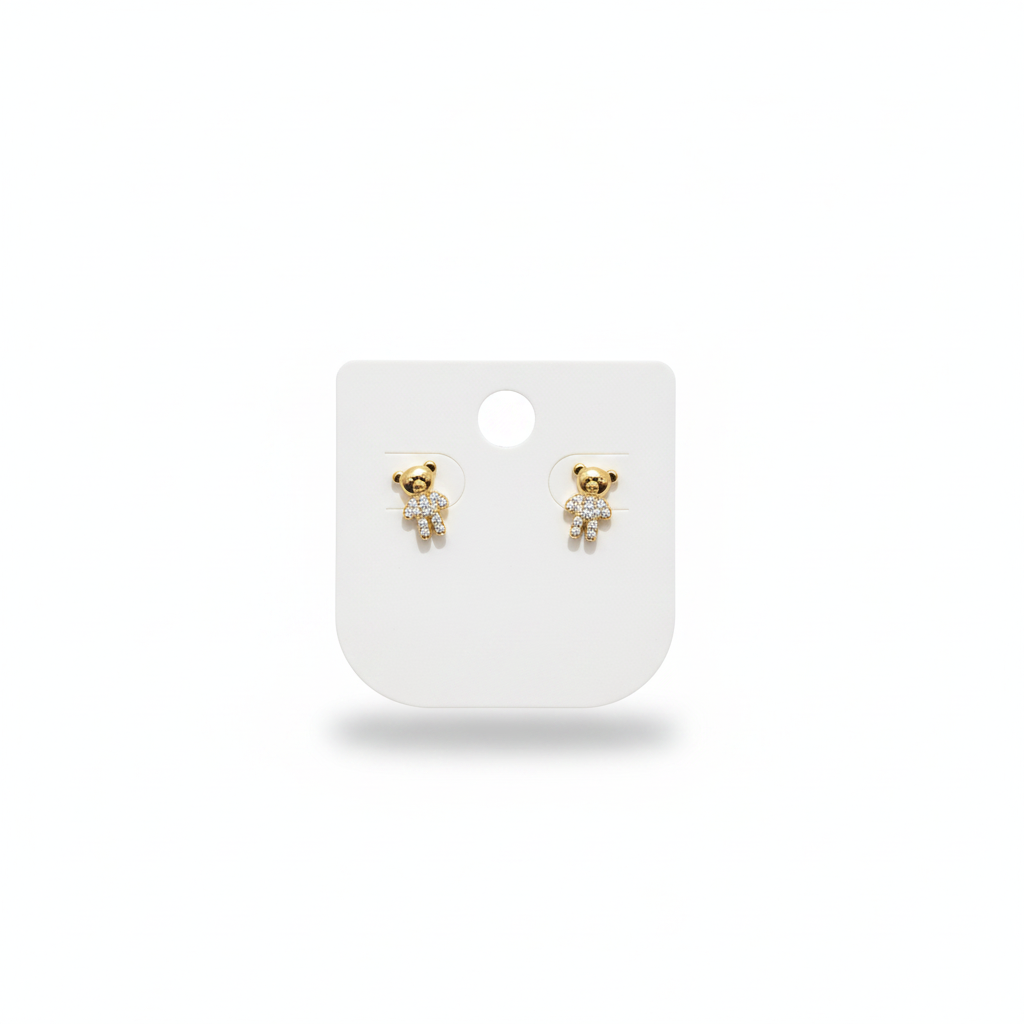 Studded Bear Kids Earrings - 18K Gold Plated