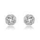 White Rhodium Plated Small Stud Detailed Earrings