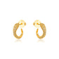 18K Gold Plated Snake Studded Zirconia Earrings