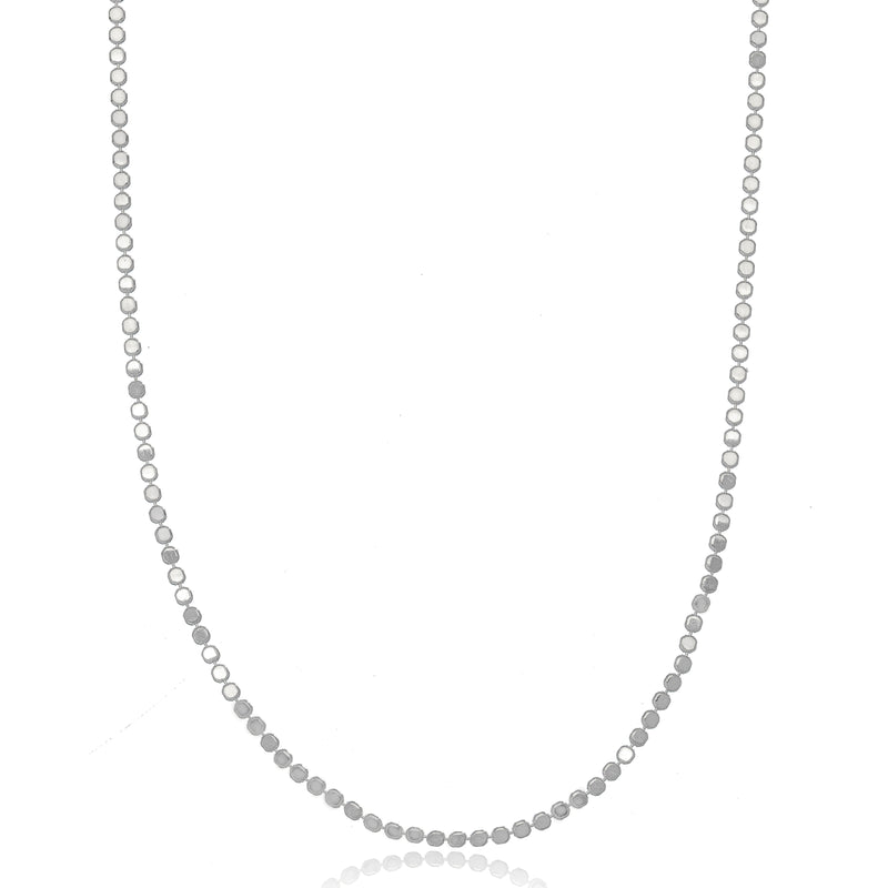 White Rhodium Plated Polka Dot Necklace 40cm