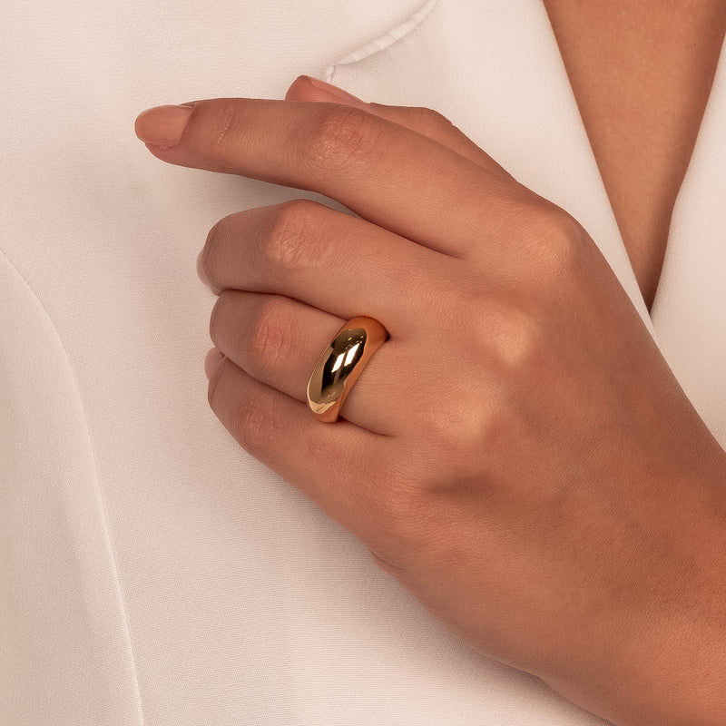 18K Gold Plated Bold Adjustable Ring