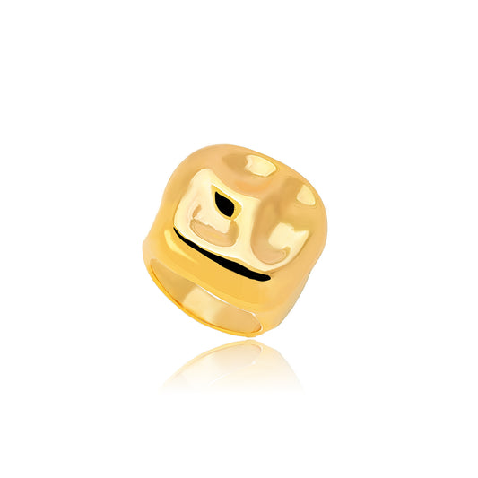 18K Gold Plated Bold Organic Square Ring