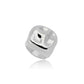 White Rhodium Plated Bold Organic Square Ring