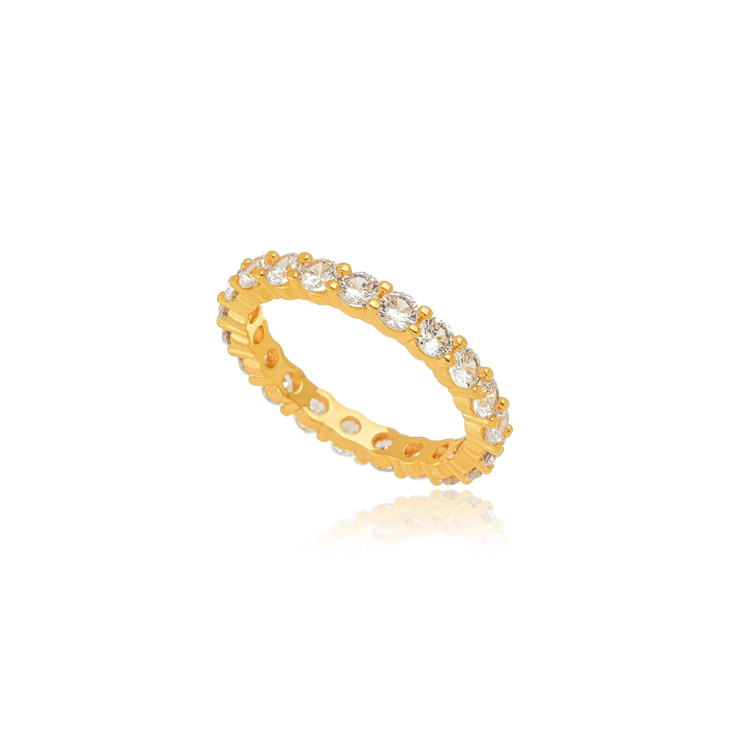 18K Gold Plated Eternity Zirconia Ring 3mm
