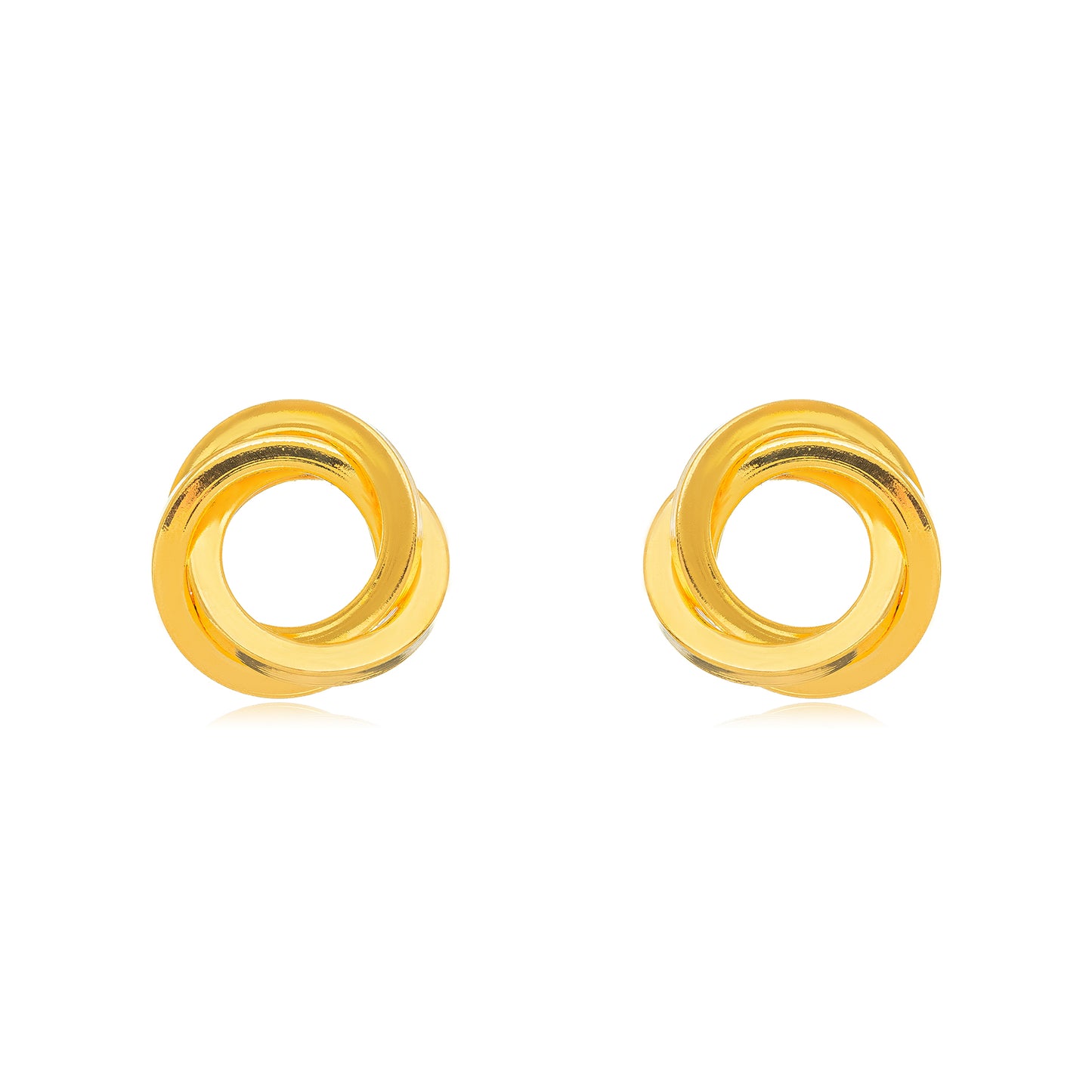 18K Gold Plated Stud Twisted Earrings