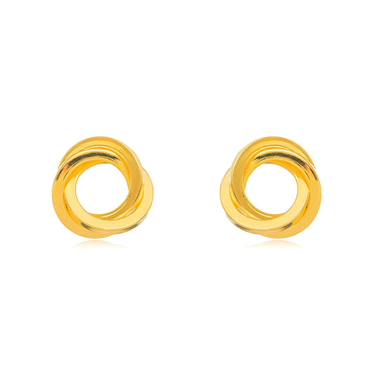18K Gold Plated Stud Twisted Earrings