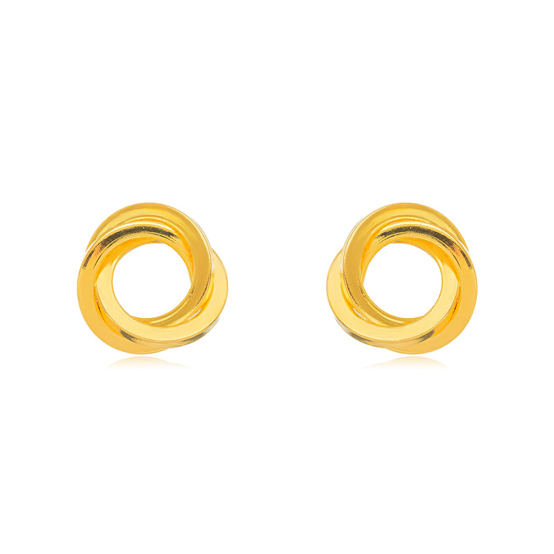 18K Gold Plated Stud Twisted Earrings