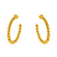 18K Gold Plated Large Ball Hoops Earrings