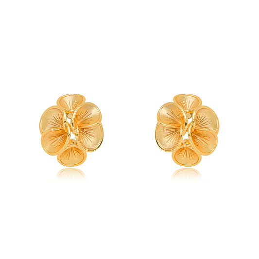 18K Gold Plated Flowers Stud Earrings
