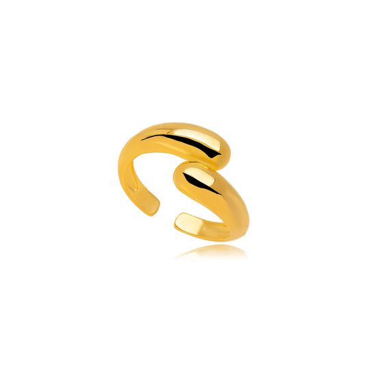 18K Gold Plated Adjustable Adjustable Domed Ring