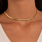 18K Gold Plated Thick Herringbone Necklace - 45cm