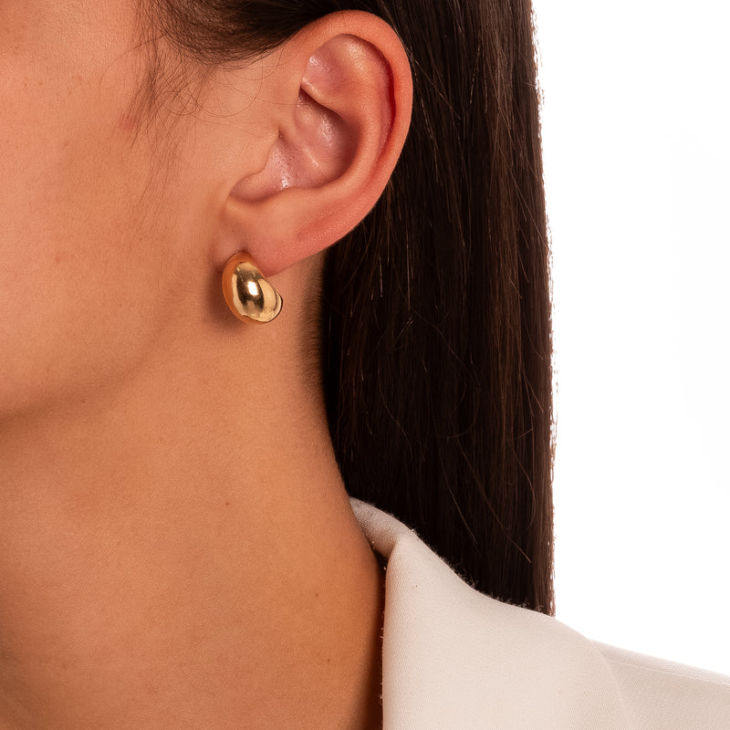 18K Gold Plated Small C Shape Earrings