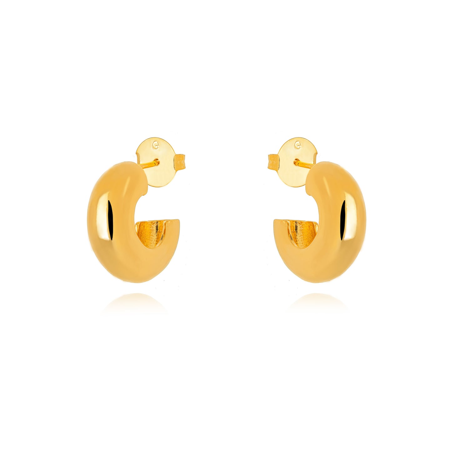 18K Gold Plated Small Bold Hoops Earrings