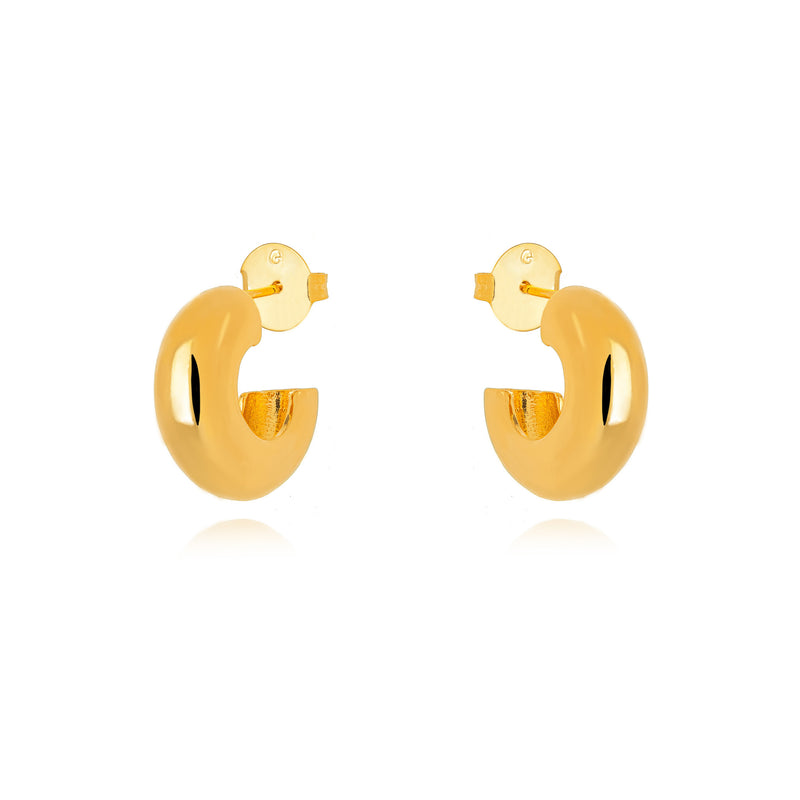 18K Gold Plated Small Bold Hoops Earrings