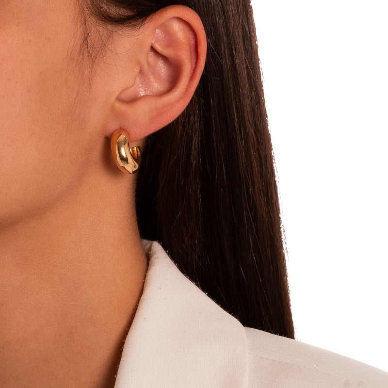 18K Gold Plated Small Bold Hoops Earrings