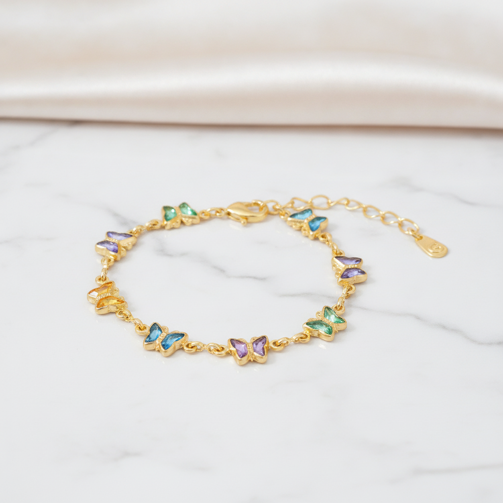 Delicate Mini Butterfly Kids Bracelet - 18K Gold Plated