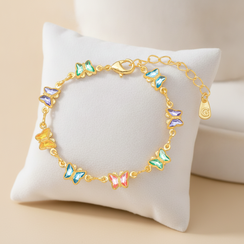 Delicate Mini Butterfly Kids Bracelet - 18K Gold Plated