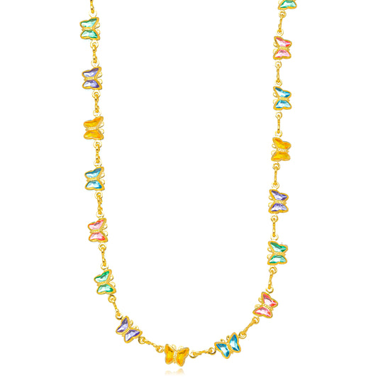 18K Gold Plated Colorful Butterfly Kids Set