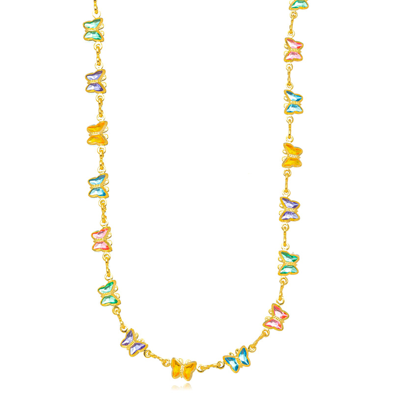 18K Gold Plated Colorful Butterfly Kids Set