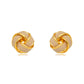 18K Gold Plated Stud Knot Nude Italian Enameling Earrings