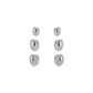 White Rhodium Plated Trio Click Hoops Earrings