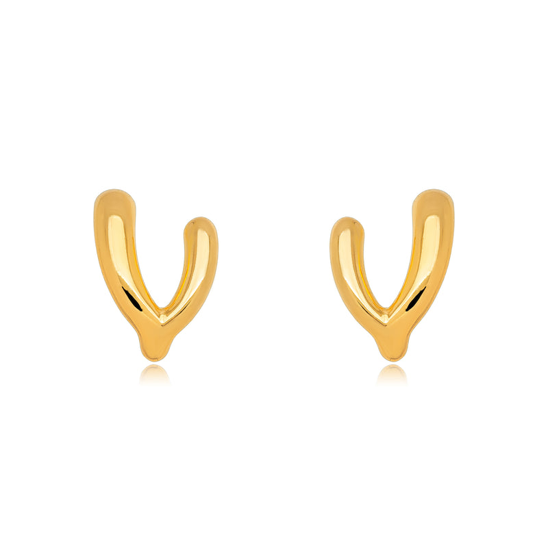 18K Gold Plated Thick Double Earrings