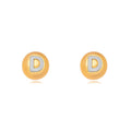 18K Gold Plated and White Rhodium Plated Small Letters Stud Earrings