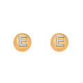 18K Gold Plated and White Rhodium Plated Small Letters Stud Earrings