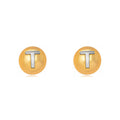 18K Gold Plated and White Rhodium Plated Small Letters Stud Earrings