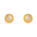 18K Gold Plated and White Rhodium Plated Small Letters Stud Earrings