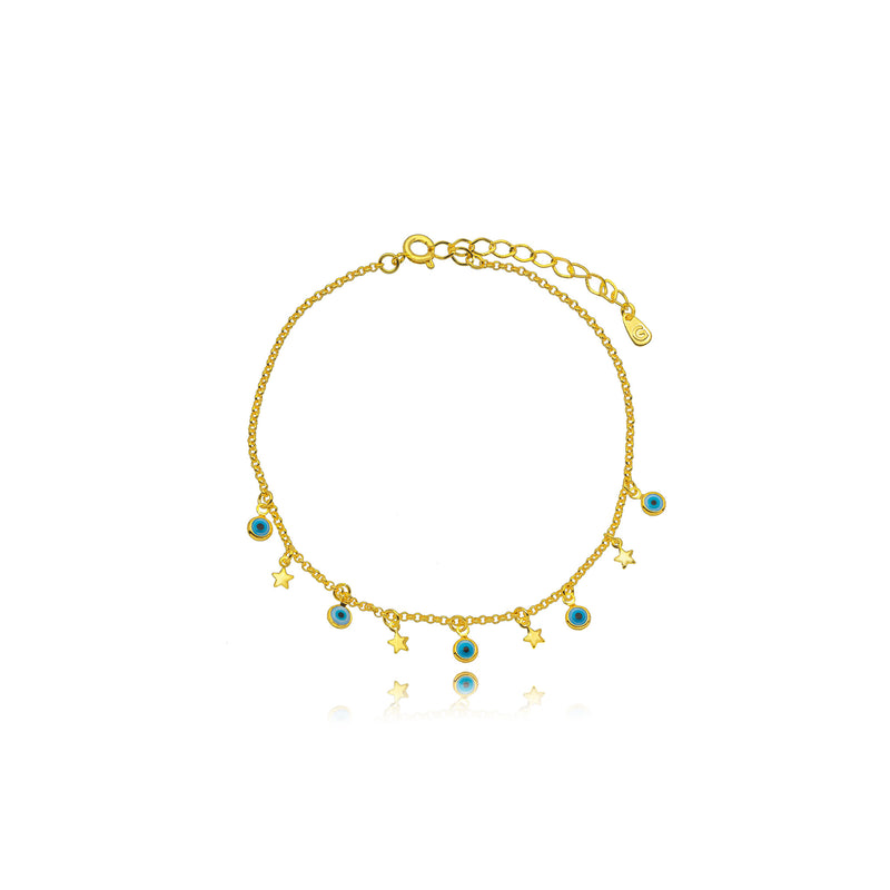 18K Gold Plated Evil Eye Anklet