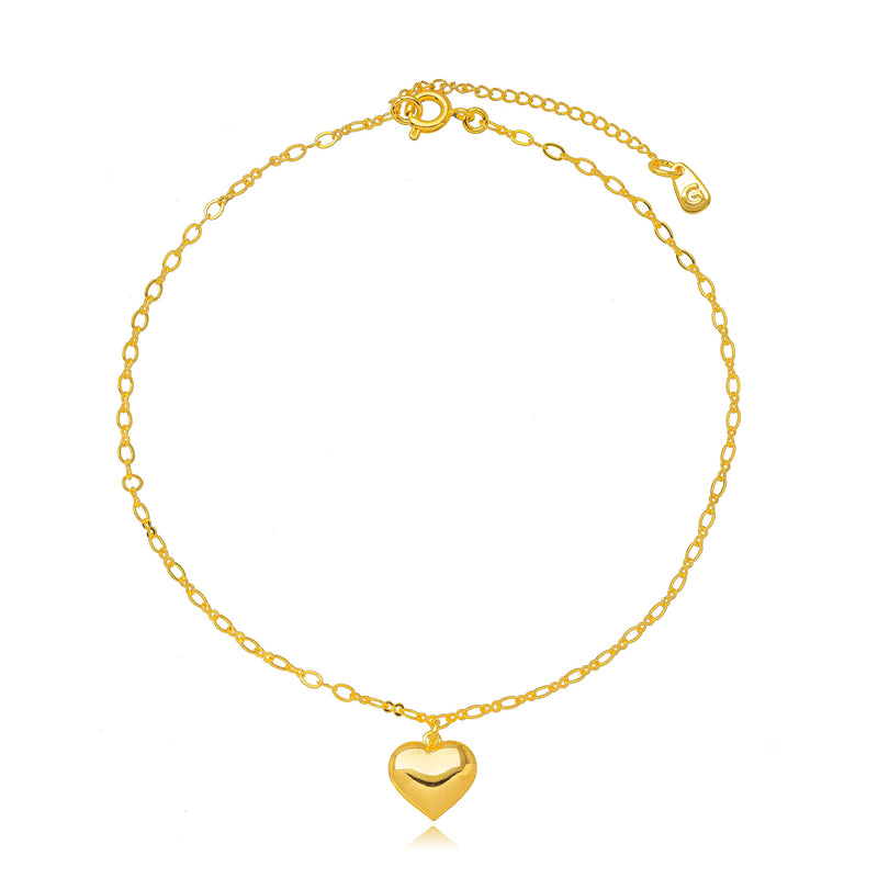 18K Gold Plated Heart Anklet