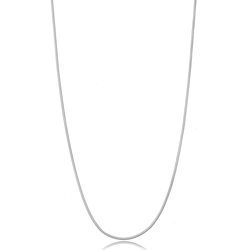 White Rhodium Plated Herringbone 35cm Necklace