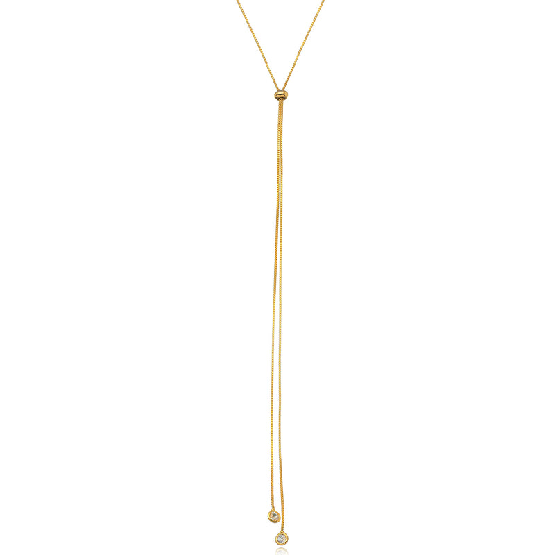 18K Gold Plated Adjustable Zirconia Necklace