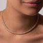 18K Gold Plated Three-Prong Zirconia 4mm Tennis Necklace