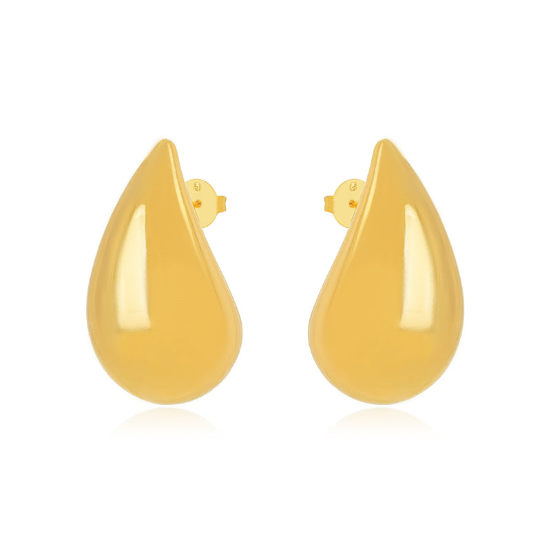 18K Gold Plated Maxi Bold Teardrop Earrings