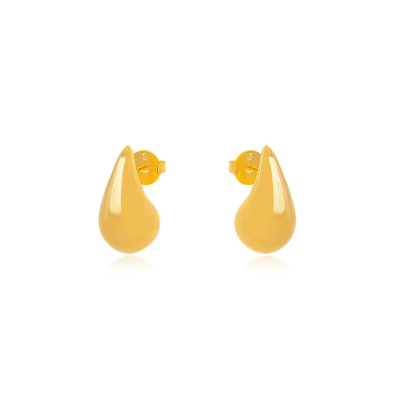 18K Gold Plated Small Bold Teardrop Earrings