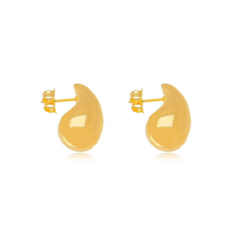 18K Gold Plated Small Bold Teardrop Earrings