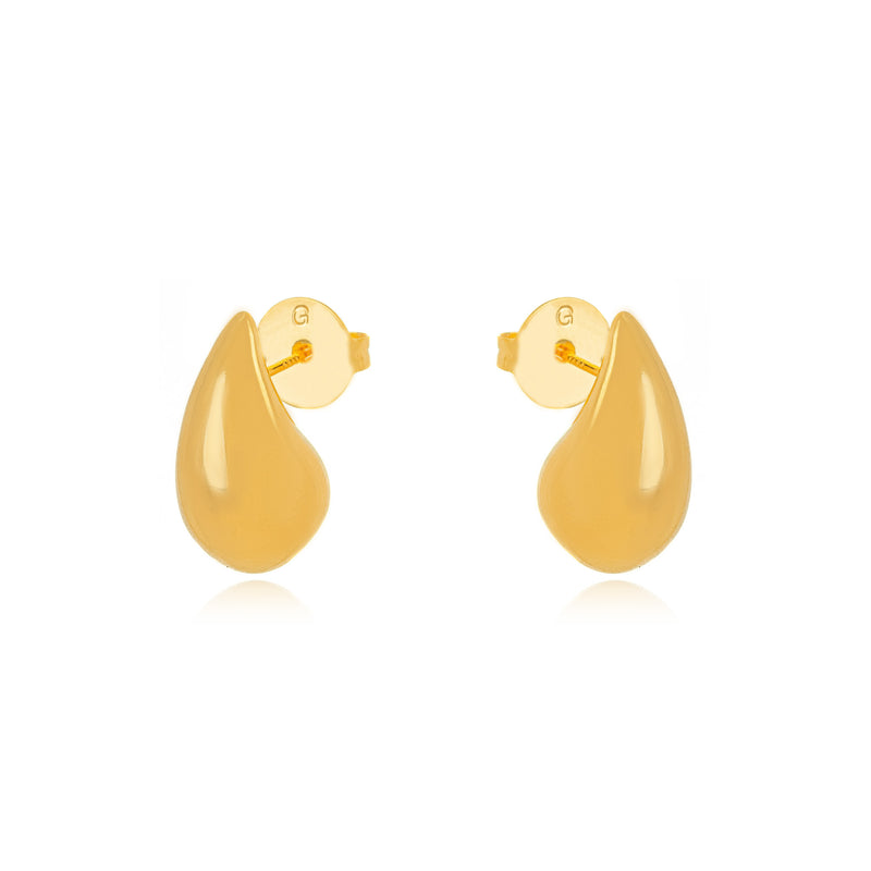 18K Gold Plated Medium Bold Teardrop Earrings